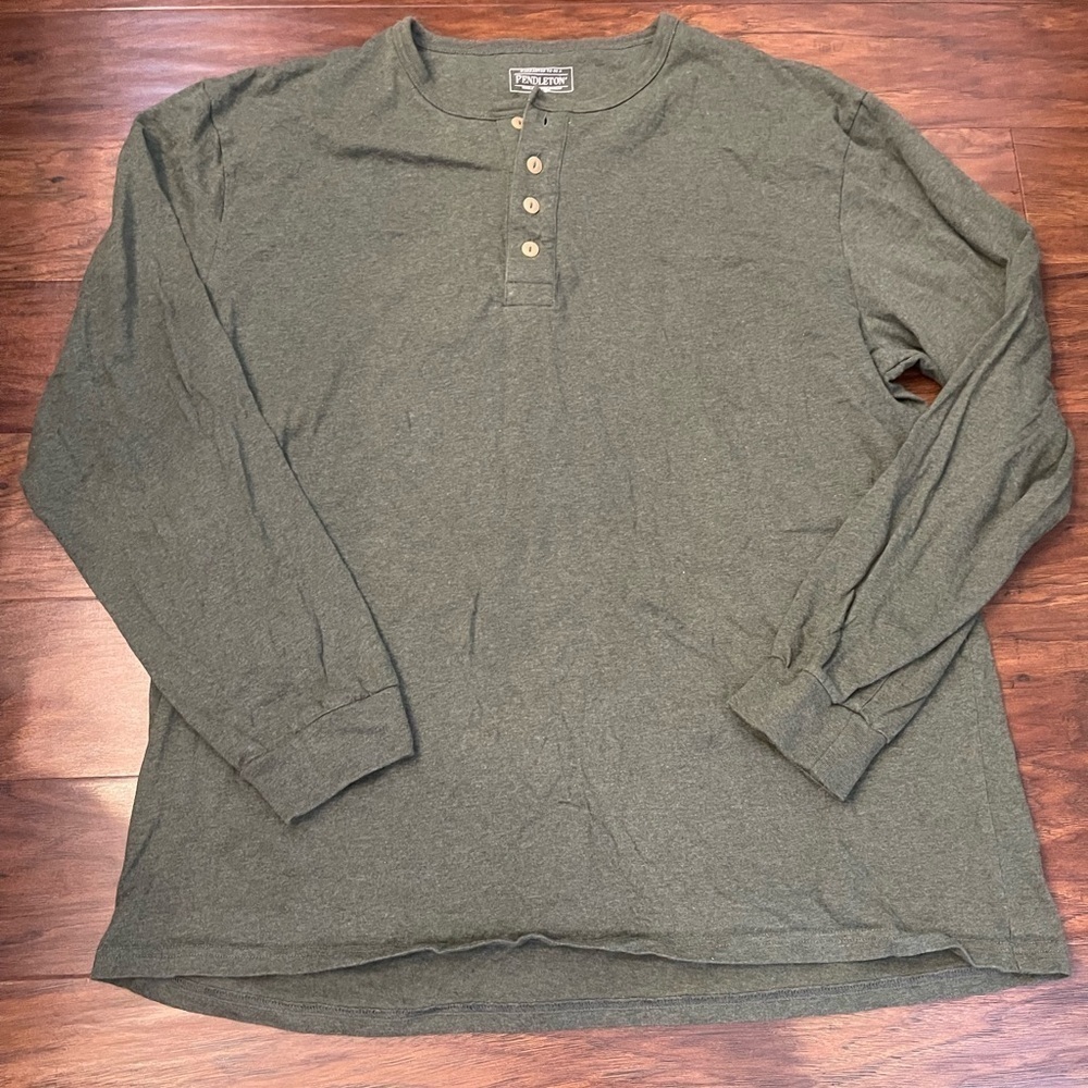Pendleton Long Sleeve Button Henley Size L